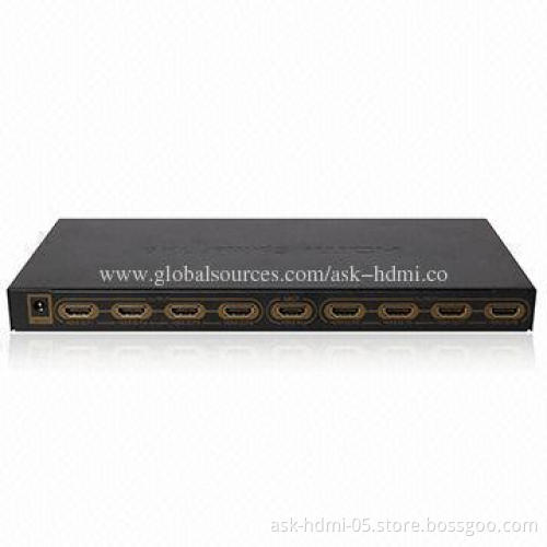 8-port HDMI Splitter, 1x8, 1080P with 5V DC/3A Power Supply